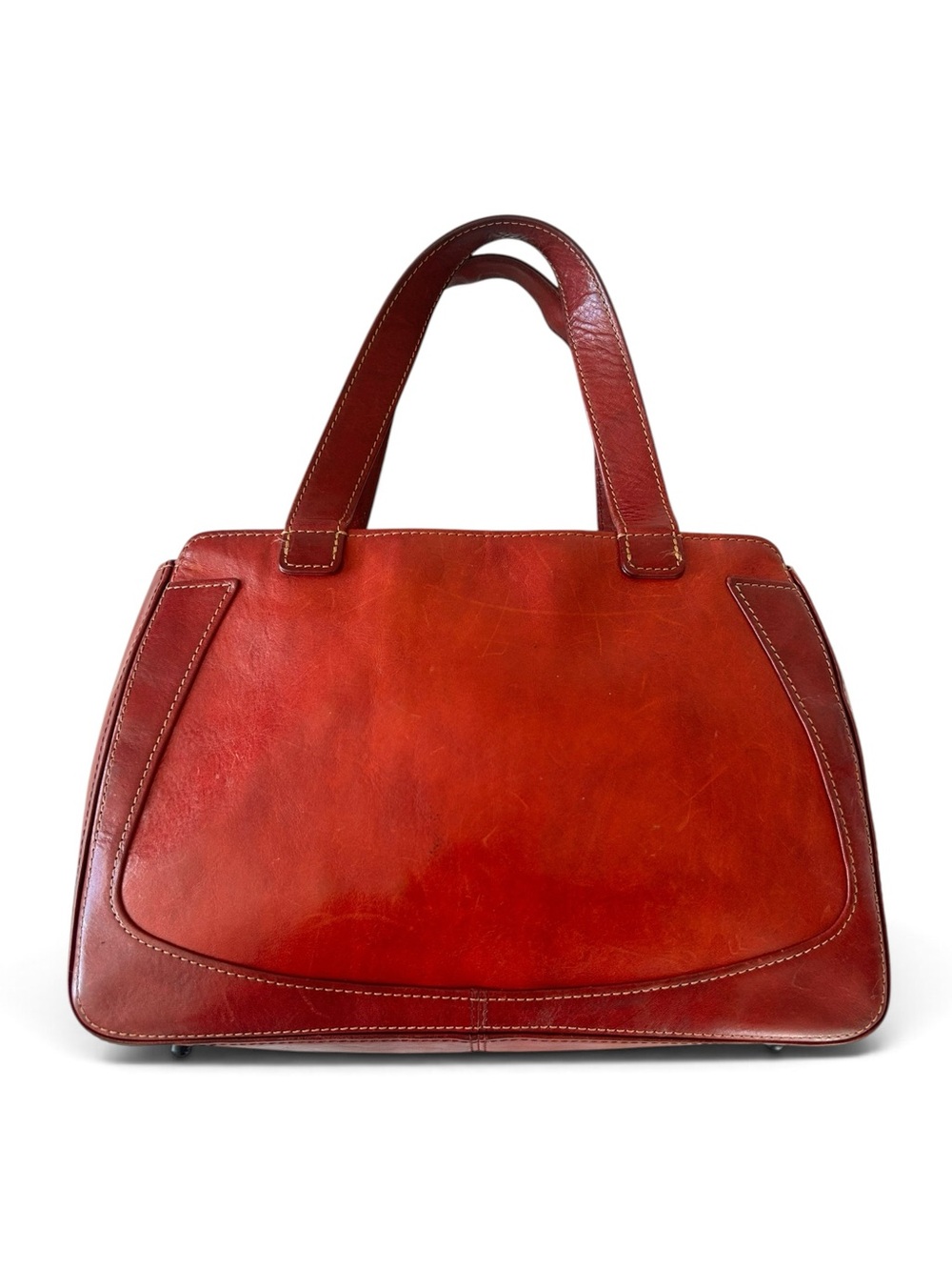 Bosca Italian Leather Vintage Classic Red Small Tote Handbag